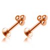 Studs Impuria Jewelry | Trinity Polished Triple Ball Milgrain Threaded Ear Piercing Earring Studs Set