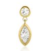 Studs Impuria Jewelry | Juliette Milgrain Marquise Crystal Dangle Ear Piercing Earring Stud Gold - 1 Piece