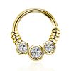 Hoops Impuria Jewelry | Nomi Trinity Crystal Bezel Earring Ear Piercing Ring Hoop