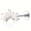 Flat Back Studs Impuria Jewelry | Enigma Opal Crystal Marquise Cluster Ear Piercing Earring Stud