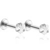 Flat Back Studs Impuria Jewelry | Coeur Crystal Heart Threaded Prong Ear Piercing Earring Stud Set