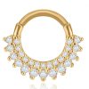 Hoops Impuria Jewelry | Silvia Double Crystal Daith Ear Piercing Ring Hoop Clicker