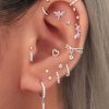 Flat Back Studs Impuria Jewelry | Blush Pink Crystal Leaf Garland Ear Piercing Earring Stud Silver - 1 Piece