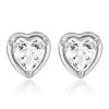 Flat Back Studs Impuria Jewelry | Desire Crystal Heart Ear Piercing Earring Stud Set