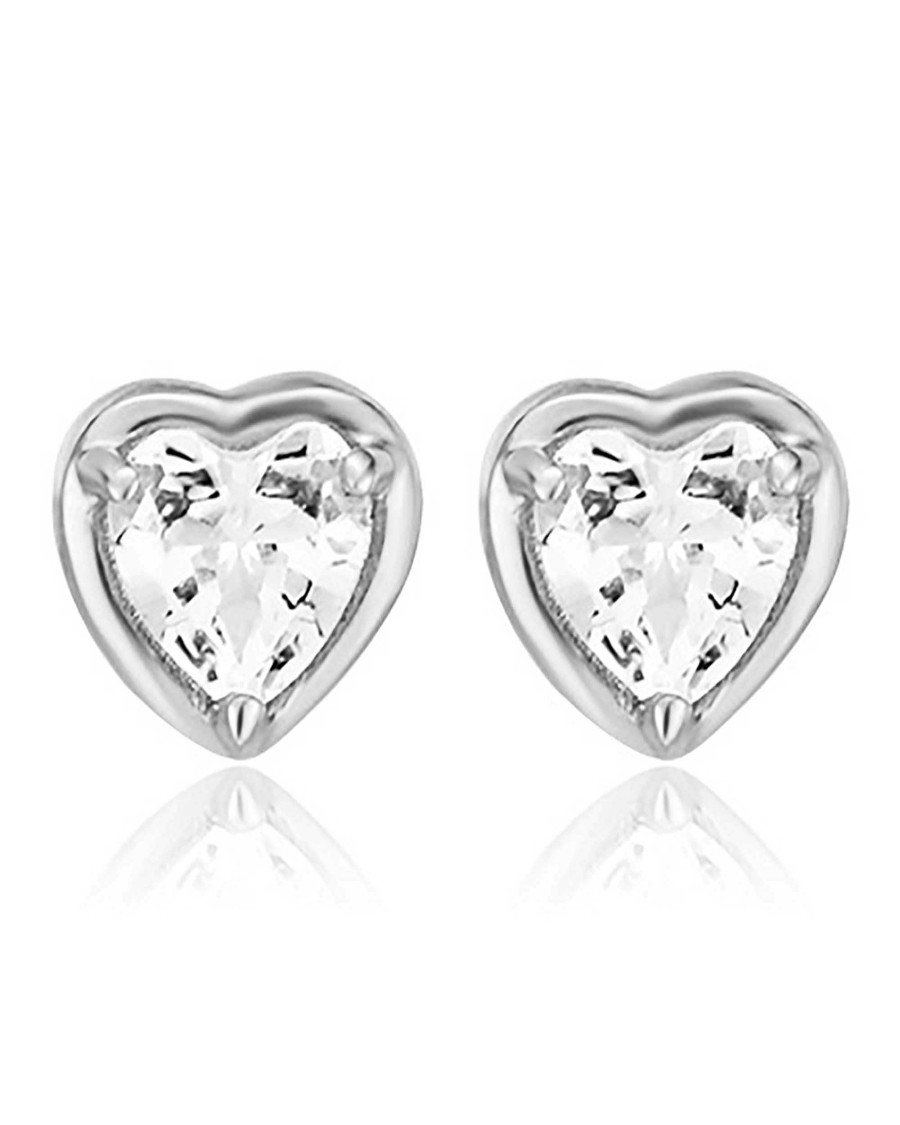 Flat Back Studs Impuria Jewelry | Desire Crystal Heart Ear Piercing Earring Stud Set