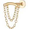 Hidden Helix Impuria Jewelry | Absolute Hidden Helix Double Chain Drop Ear Piercing Earring Stud Gold - 1 Piece