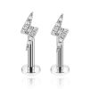 Flat Back Studs Impuria Jewelry | Blink Crystal Lightning Bolt Ear Piercing Earring Stud Set