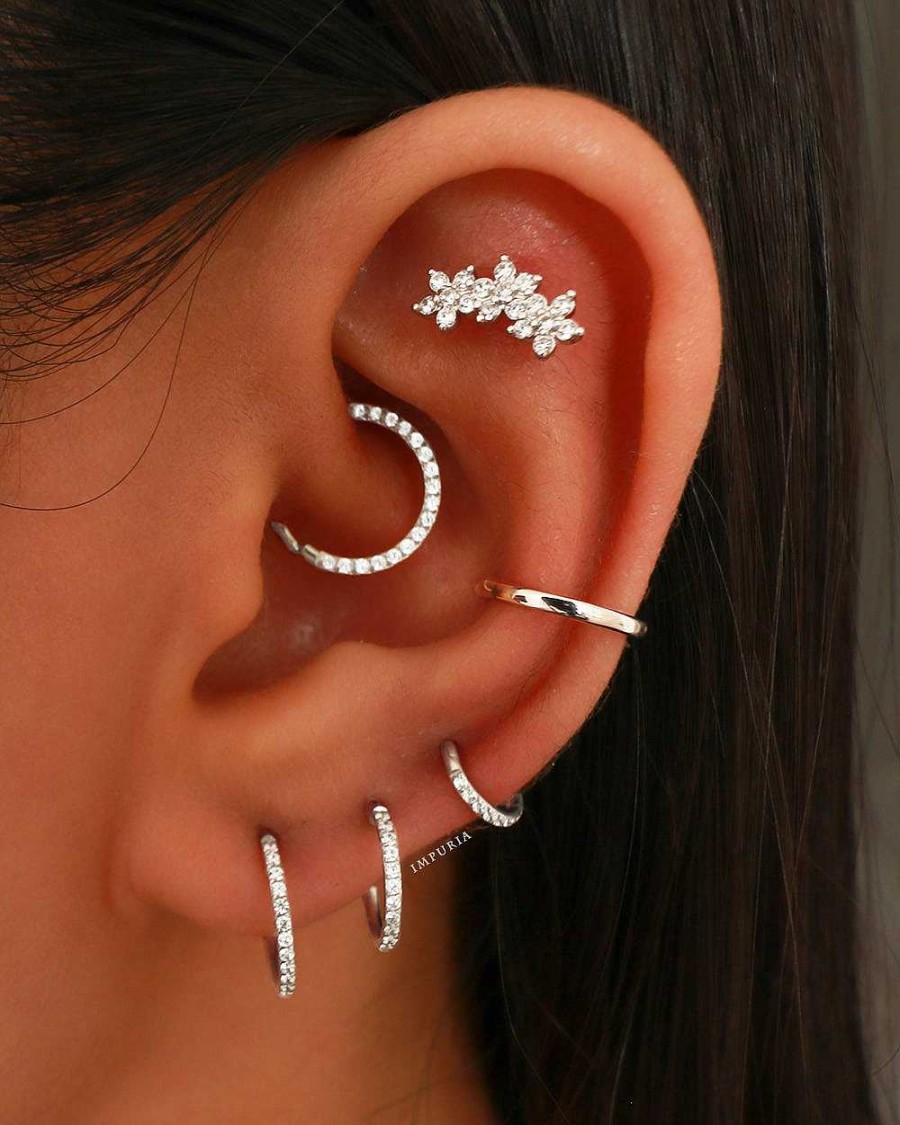 Hoops Impuria Jewelry | Glitter Crystal Pave Eternity Ear Piercing Ring Hoop Clicker