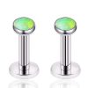 Flat Back Studs Impuria Jewelry | Vivid Colorful Opal Bezel Ear Piercing Earring Stud Set