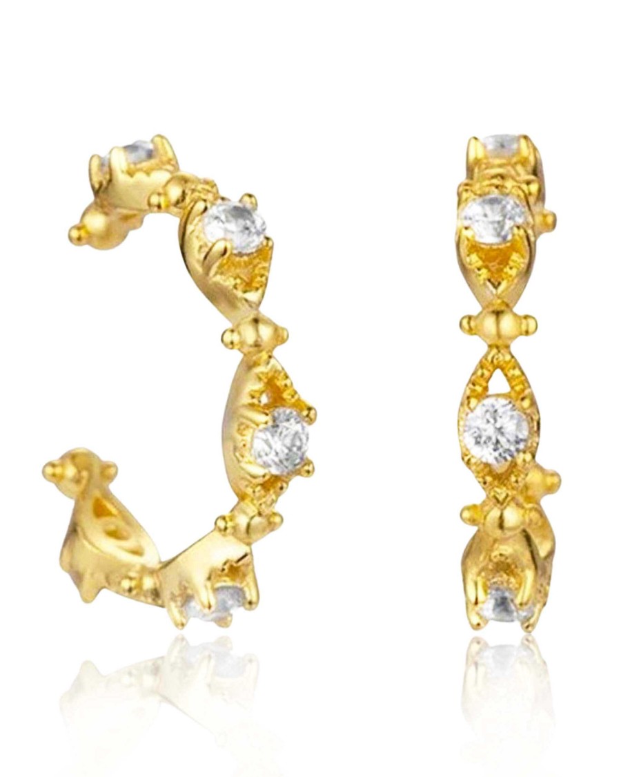 Ear Cuffs Impuria Jewelry | Couture Crystal Milgrain Ear Cuff Earring Set