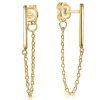 Studs Impuria Jewelry | Esme Minimalist Bar Chain Drop Earring Stud Set