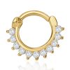 Hoops Impuria Jewelry | Divine Crystal Prong Earring Ear Piercing Ring Hoop Clicker