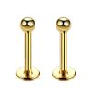 Flat Back Studs Impuria Jewelry | Val Polished Ball Threaded Ear Piercing Earring Stud Set