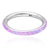 Hoop Clickers Impuria Jewelry | Glimmer Opal Eternity Hinged Segment Hoop Ring Clicker