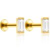 Flat Back Studs Impuria Jewelry | Lucine Baguette Crystal Ear Piercing Earring Stud Set