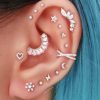 Hoops Impuria Jewelry | Zircon Baguette Crystal Daith Ear Piercing Ring Hoop Clicker