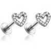 Studs Impuria Jewelry | Amor Crystal Heart Ear Piercing Earring Stud Set